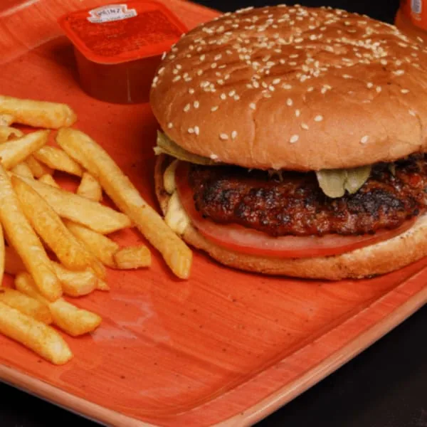Kinder Hamburger mit Pommes Frites